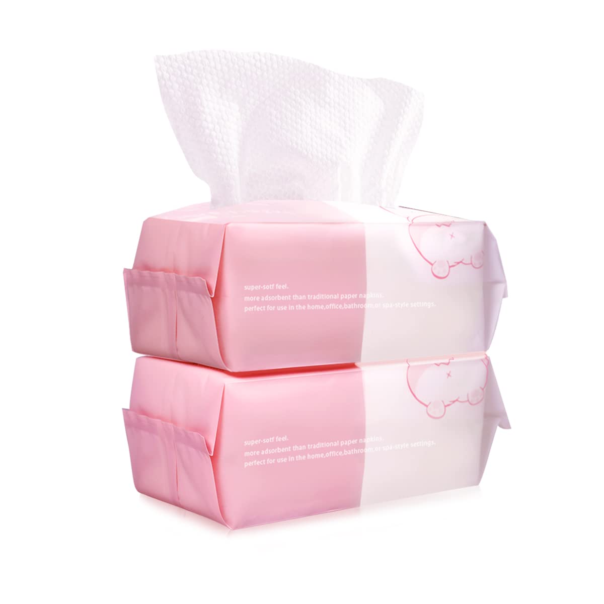 Face Towel 120 Pieces Facial Tissue Cloths for Washing Soft Cotton Dry Baby Wipes, Skin Care, Makeup Remover(Pearl Pattern)