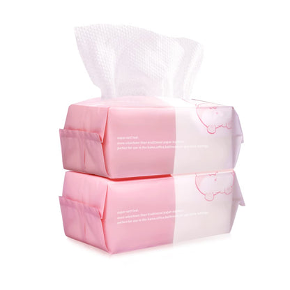 Face Towel 120 Pieces Facial Tissue Cloths for Washing Soft Cotton Dry Baby Wipes, Skin Care, Makeup Remover(Pearl Pattern)