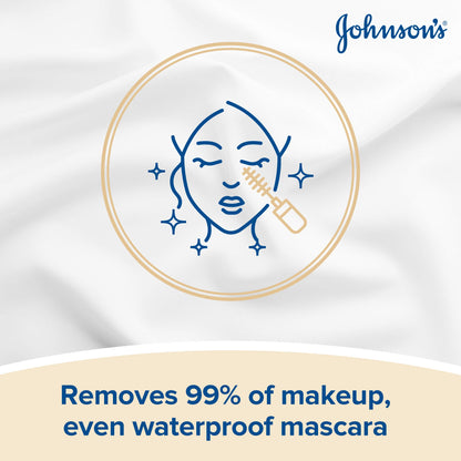 Johnson’s Make-Up Be Gone 5-in-1 Extra-Sensitive Cleansing Wipe, Gently Remove up to 99% of Makeup, Including Waterproof Mascara, Pack of 25 Wipes