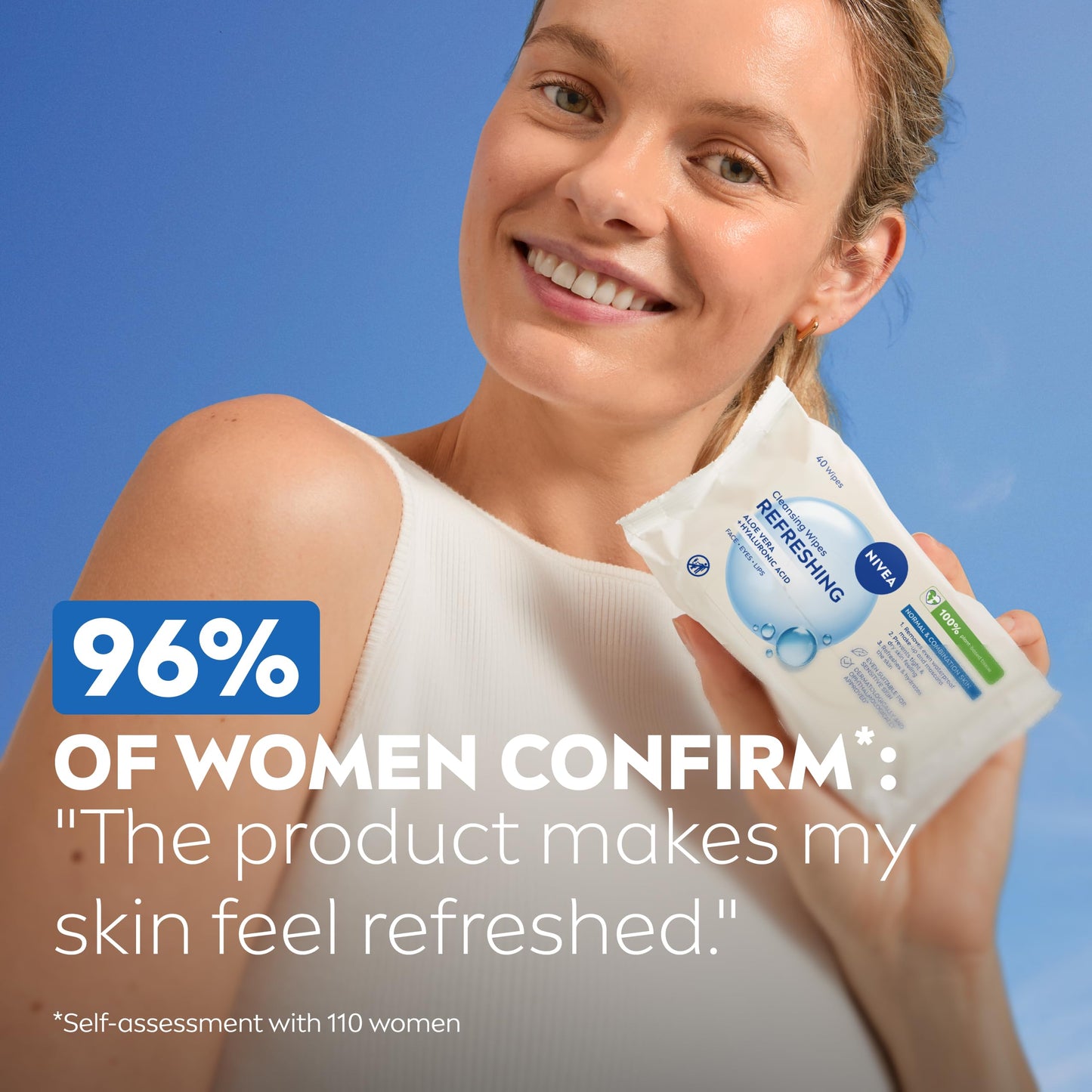 NIVEA Refreshing 3-in-1 Cleansing Face Wipes for Normal Skin (25 sheets), Plant-Based Makeup Wipes, Gentle Yet Effective Face Cleanser with Aloe Vera and Hyaluronic Acid